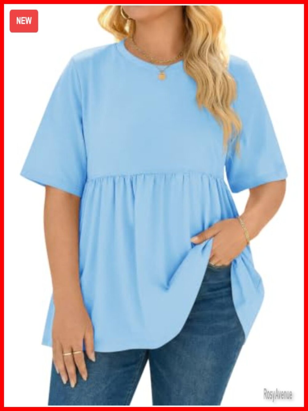 Womens Plus Size Babydoll Peplum Tunic Top Short Sleeve Loose Flowy Blouse